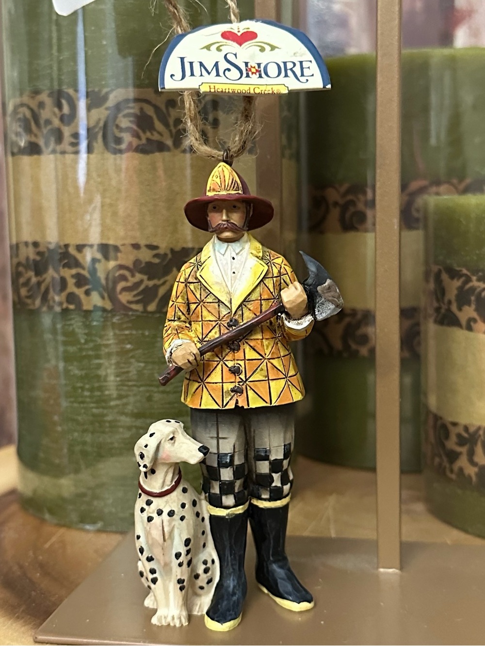 Jim Shore Heartwood Creek 2008 Firefighter with Dalmatian Ornament 4010853 NWT